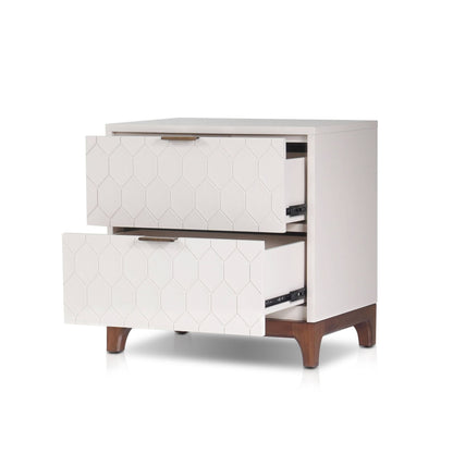 Kara 2-Drawer Nightstand in Ivory with Soft-Close Drawers – view 4