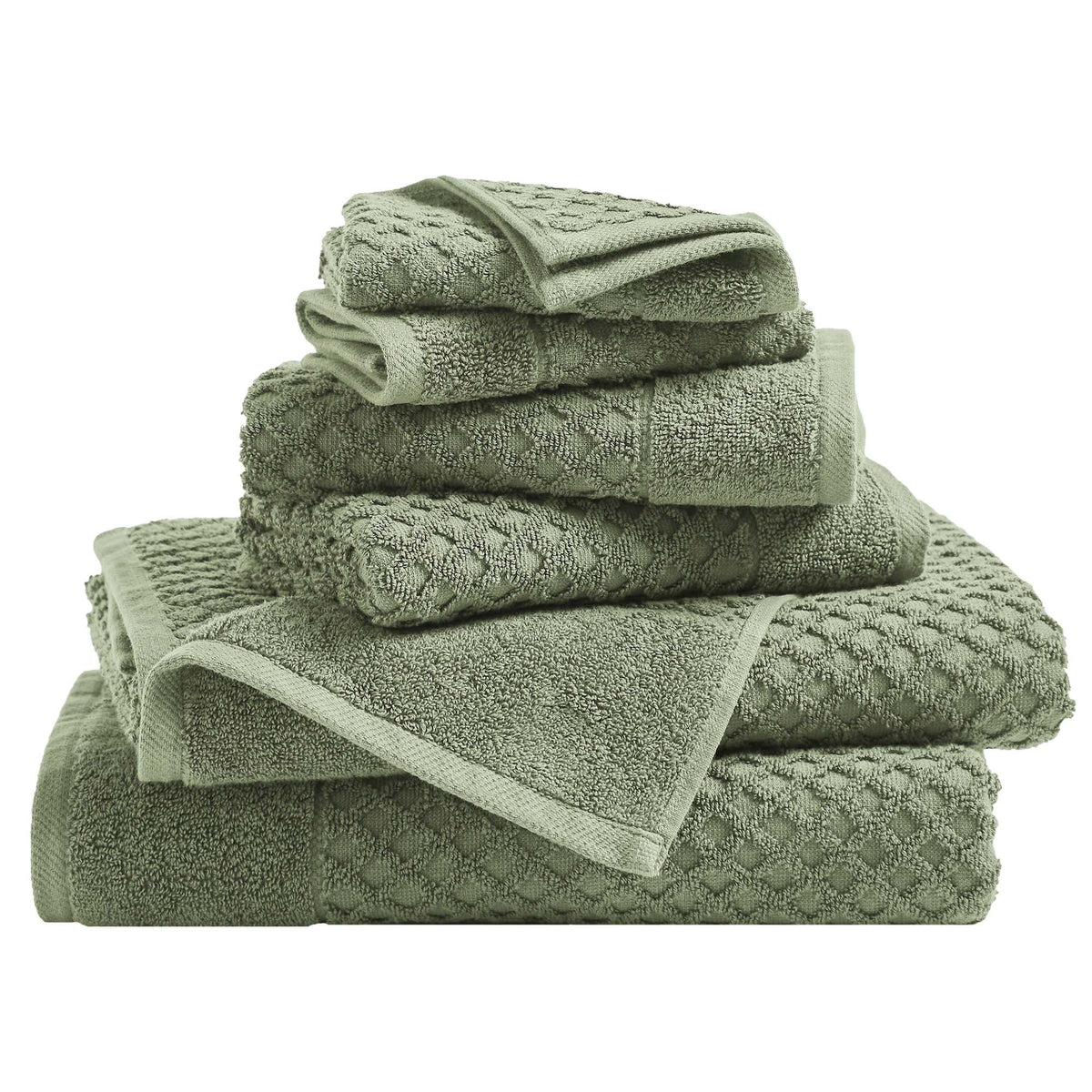 Cotton Diamond Waffle Weave Bath Towel Set – Grayson Collection – view 63