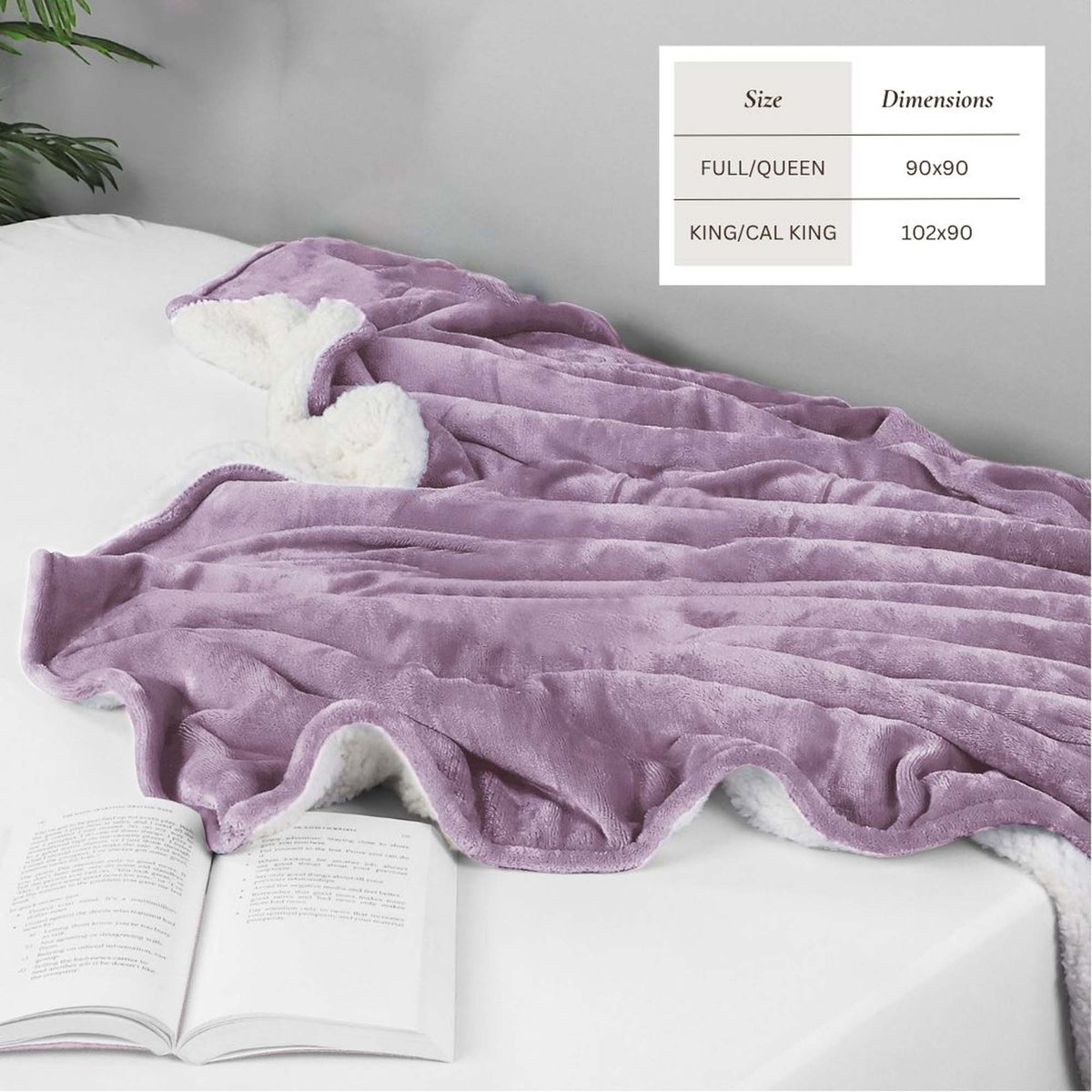 Sherpa Fleece Collection Velvet Plush Sherpa Bed Blanket, Reversible – view 57