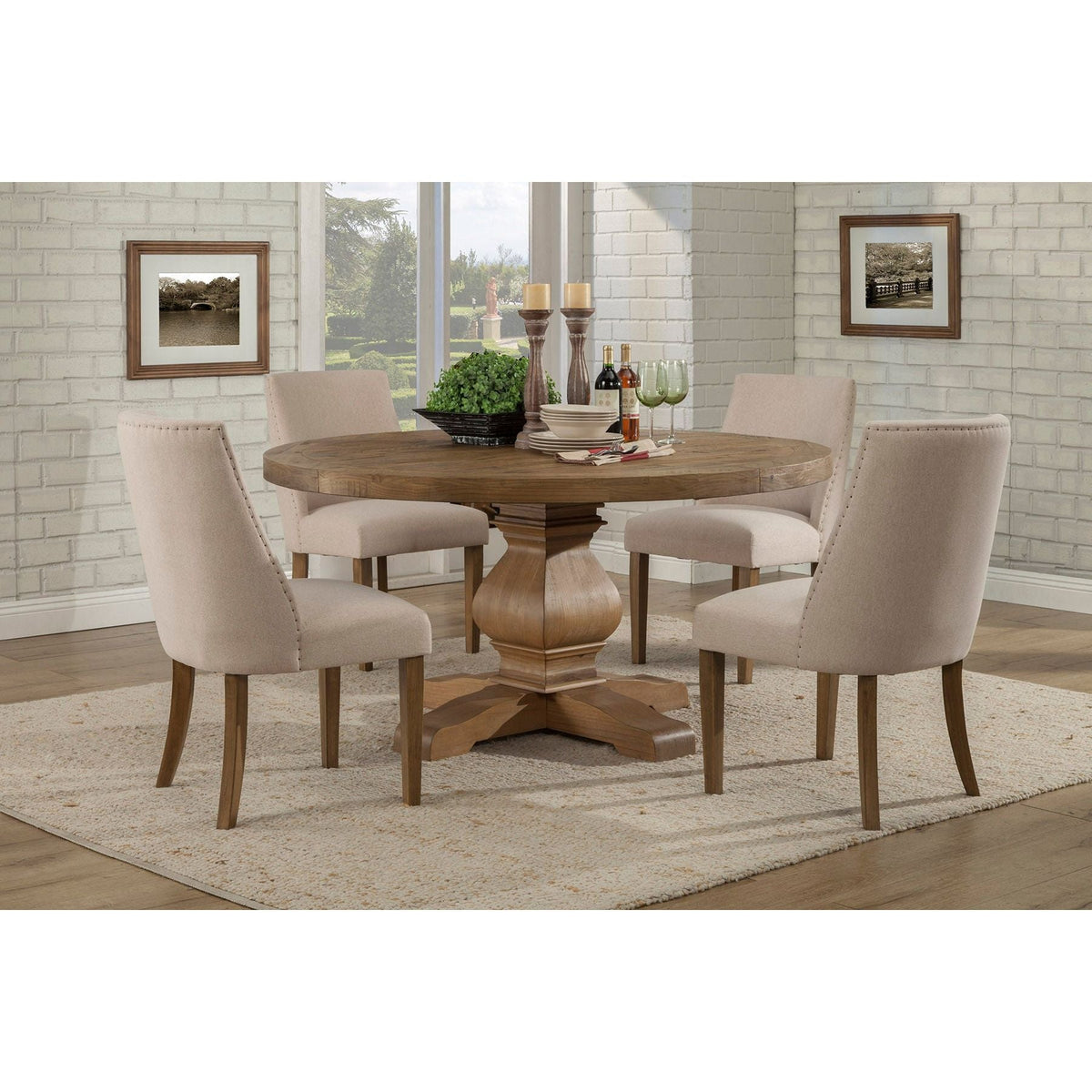 Kensington Upholstered Parson Dining Chair, Reclaimed Natural – view 4