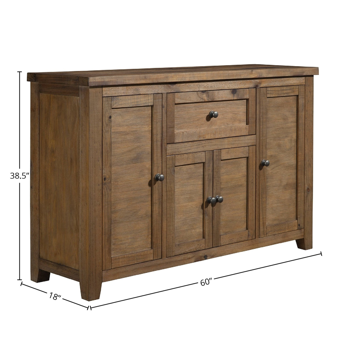 Kensington Solid Pine Dining Server, Reclaimed Natural – view 7