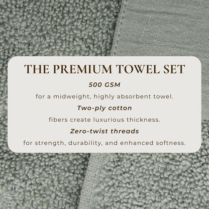 Priya Collection Cotton 6-Piece Towel Set with Linen-Like Border – view 50
