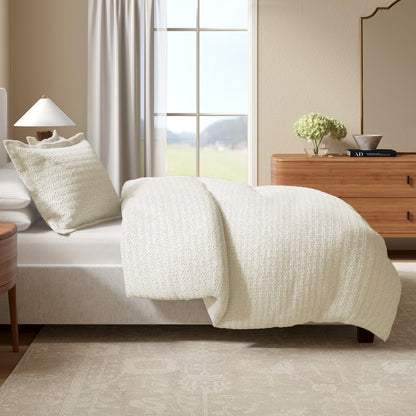 Cotton Honeycomb Waffle Weave Duvet Cover Set – Mattea Collection – view 7