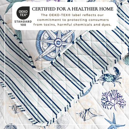 Azure Collection Navy Nautical Coastal Quilt Set – view 2