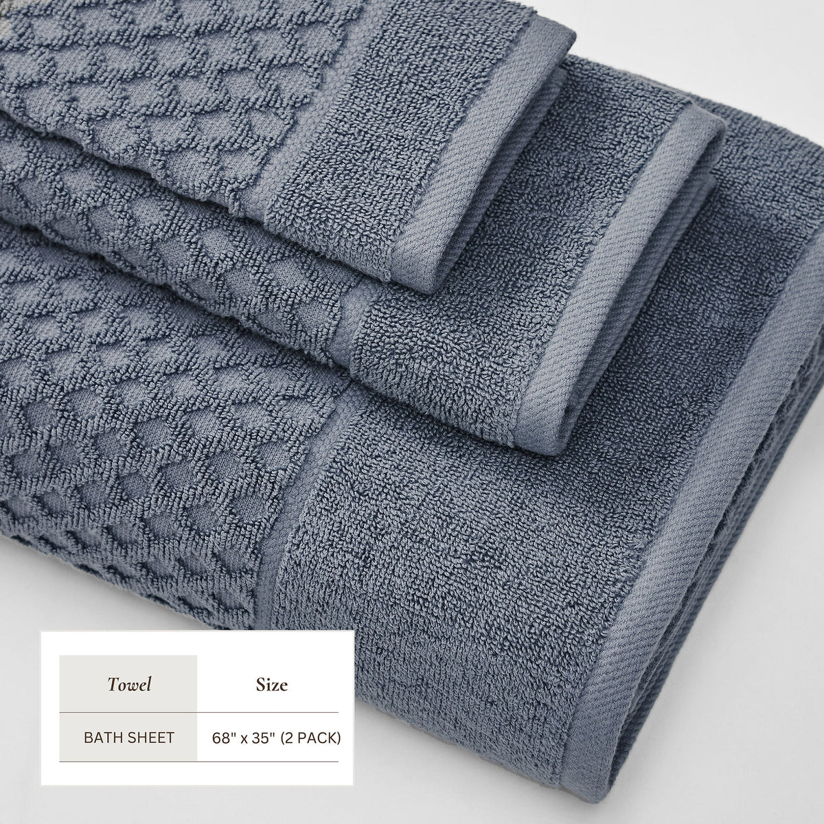Cotton Diamond Waffle Weave Bath Towel Set – Grayson Collection – view 108