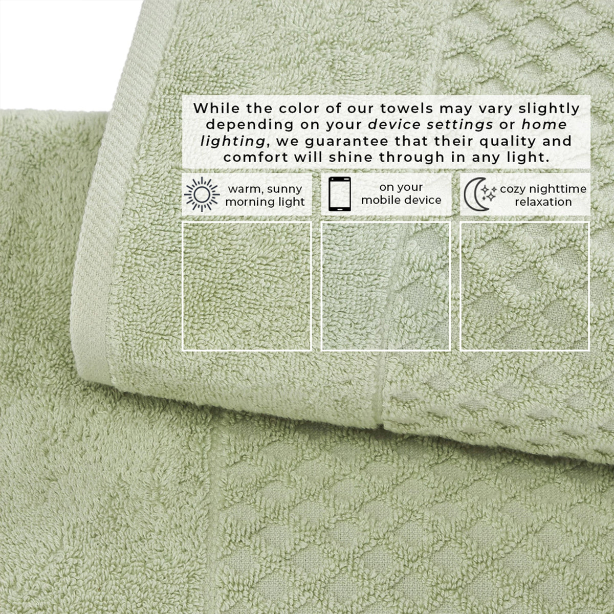 Cotton Diamond Waffle Weave Bath Towel Set – Grayson Collection – view 62