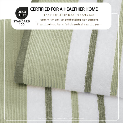 Decorative Cotton Stripe Bath Towel Set – Noelle Collection – view 62