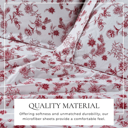 Watercolor Floral Microfiber Sheet Set – Delia Collection – view 33