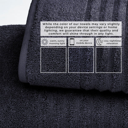 Karina Collection Luxury Combed Cotton Ribbed Bath Towel Set – view 227