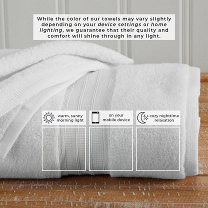 100% Cotton Premium Zero-Twist Bath Towel Set – Chiara Collection – view 12