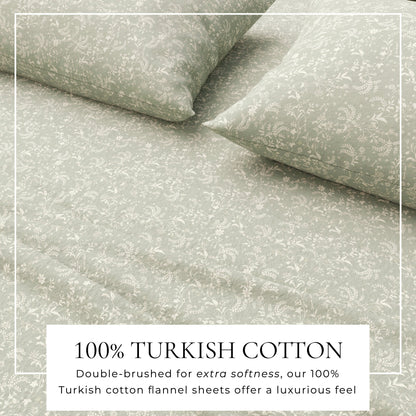 Turkish Cotton Flannel Sheet Set – Winter Floral Collection – view 32