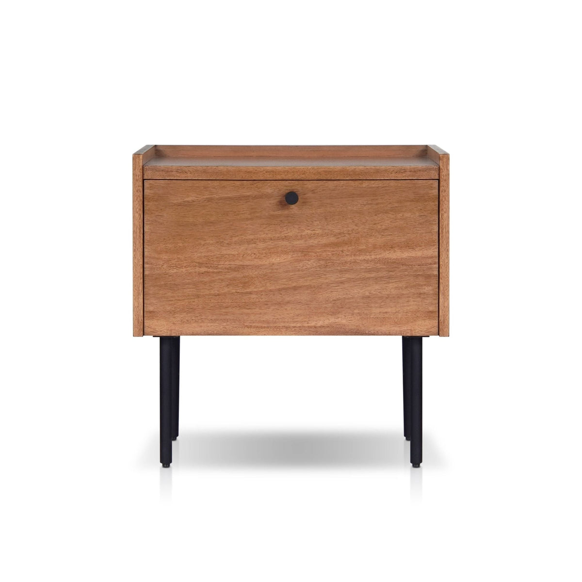 Kyra 1-Drawer Nightstand in Chestnut with Metal Legs – view 2