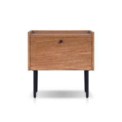Kyra 1-Drawer Nightstand in Chestnut with Metal Legs – view 2