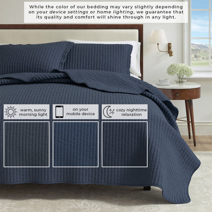 Solid Channel Stitch Quilt Set – Alicia Collection – view 35