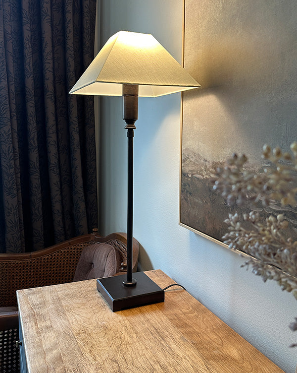 36 Inch Adjustable Table Lamp with Bronze Base and Ivory Accents – view 3