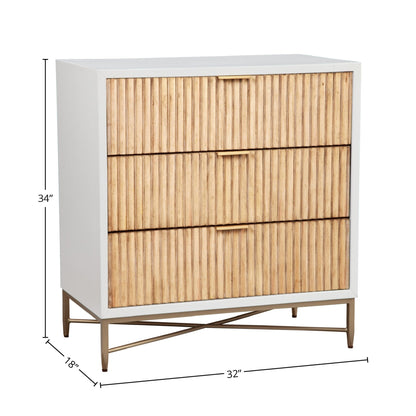Larsen 3-Drawer Accent Chest with Gold Legs and Hardware – view 6