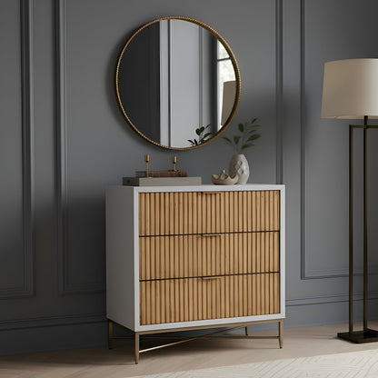 Larsen 3-Drawer Accent Chest with Gold Legs and Hardware – view 13