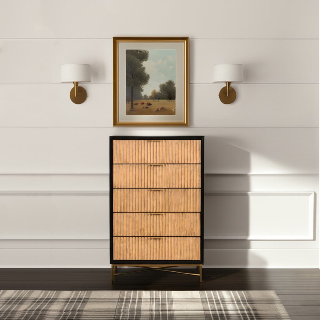 Larsen 5-Drawer Chest with Gold Accent Legs and Hardware – view 9