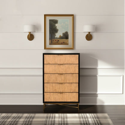 Larsen 5-Drawer Chest with Gold Accent Legs and Hardware – view 9