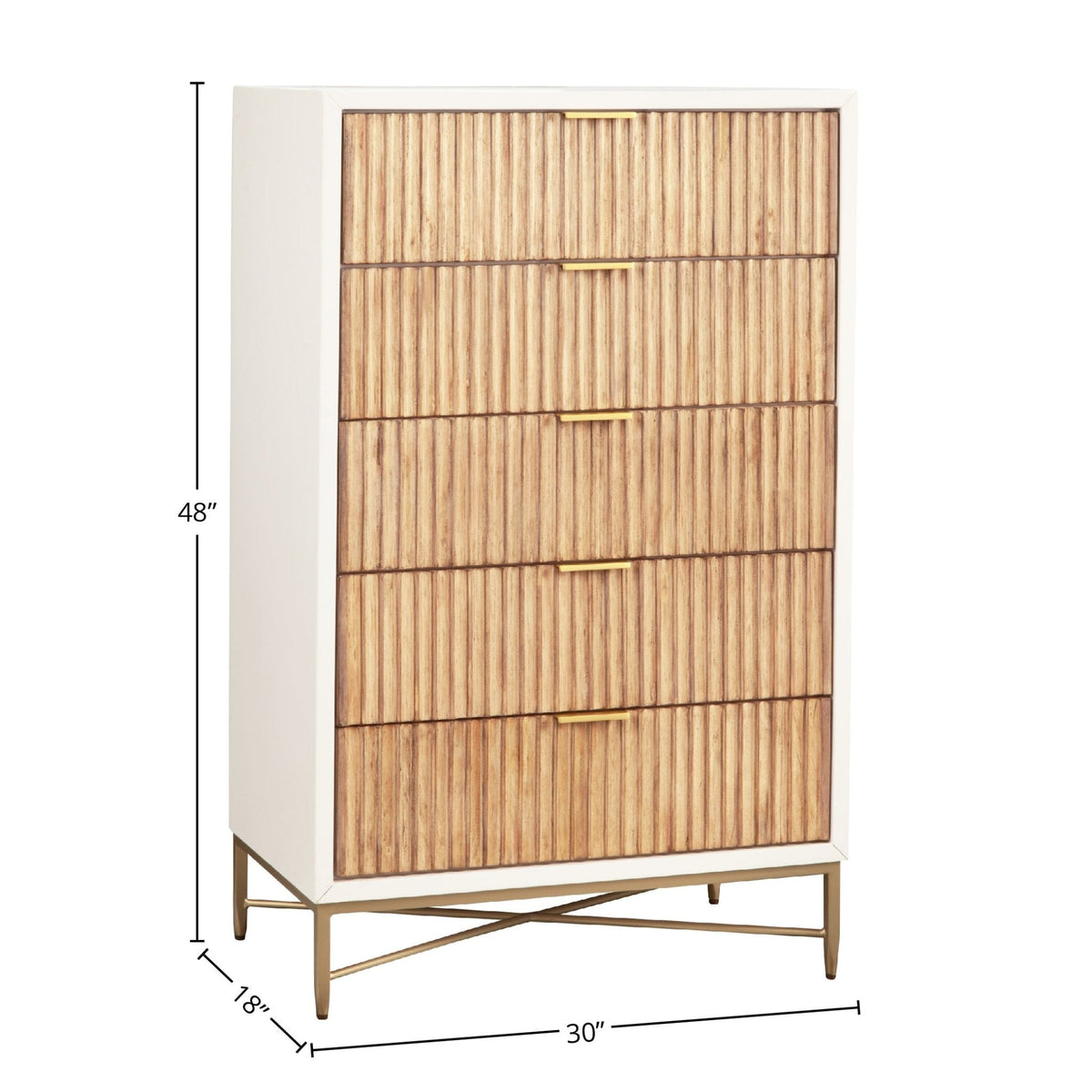 Larsen 5-Drawer Chest with Gold Accent Legs and Hardware – view 8