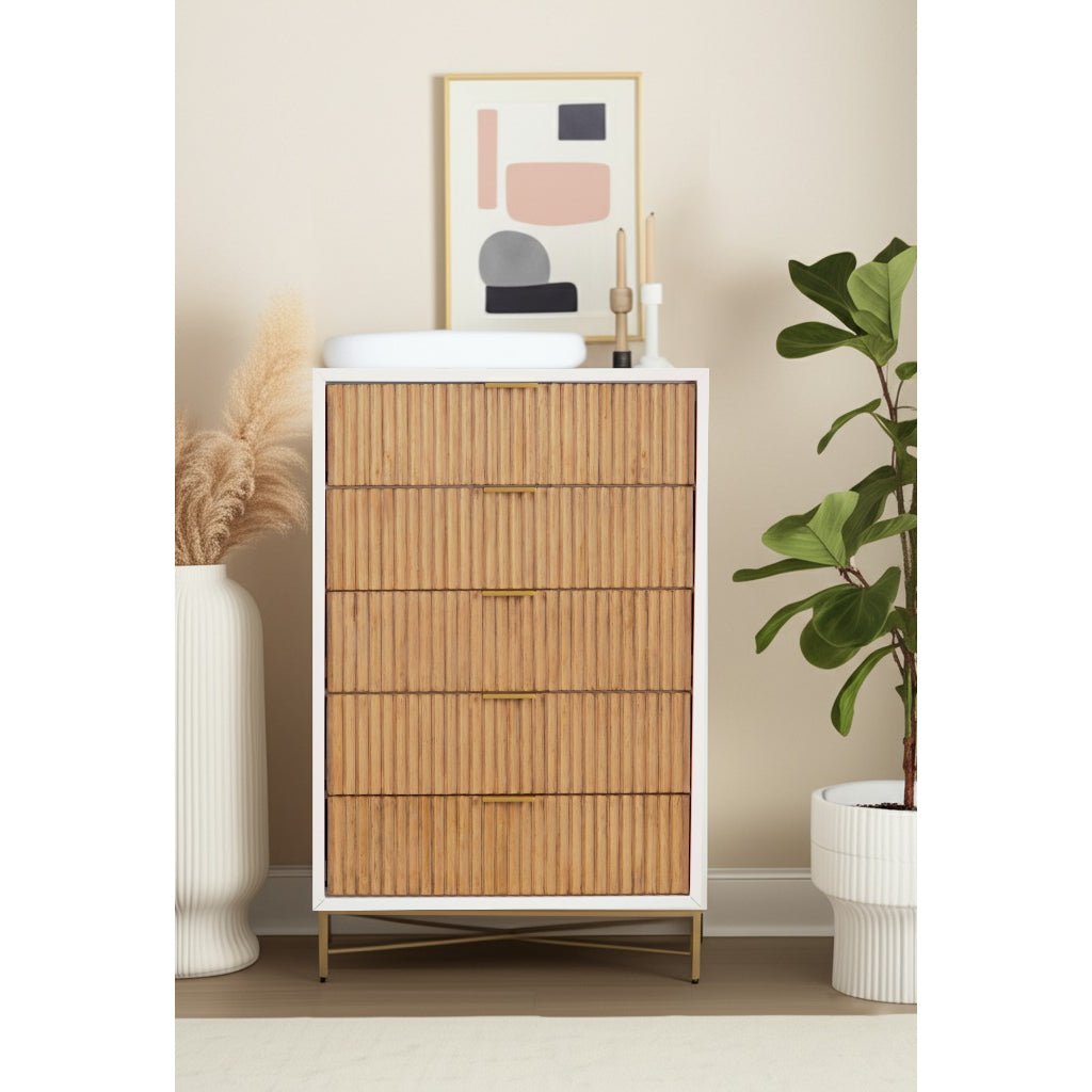 Larsen 5-Drawer Chest with Gold Accent Legs and Hardware – view 2