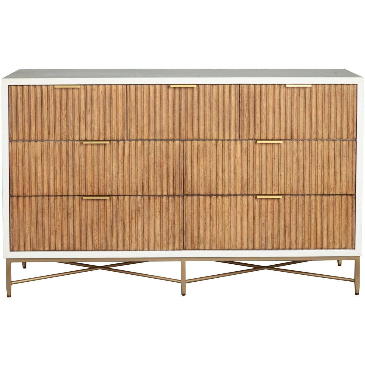 Larsen 7-Drawer Dresser with Gold Accent Legs and Hardware – view 6