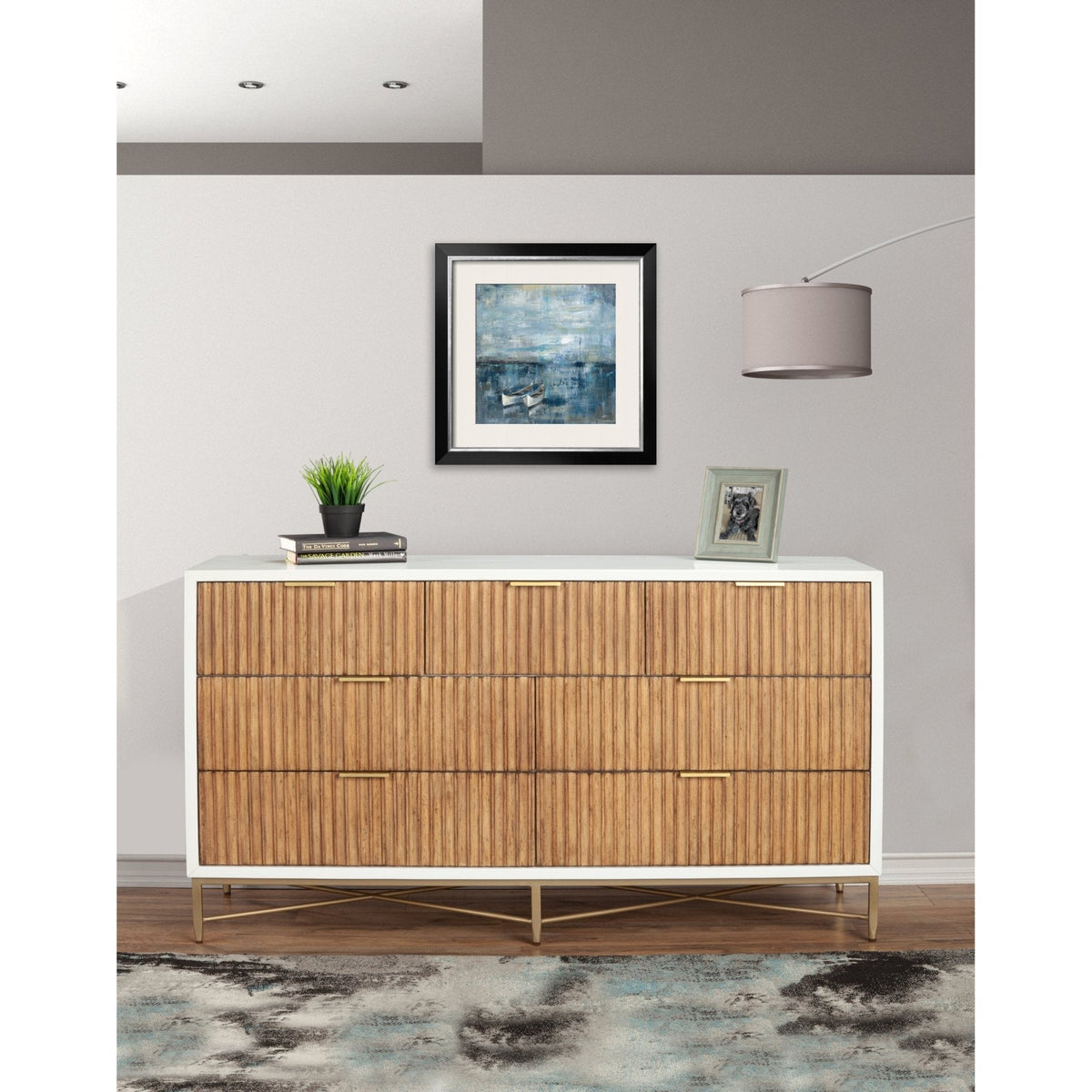 Larsen 7-Drawer Dresser with Gold Accent Legs and Hardware – view 3
