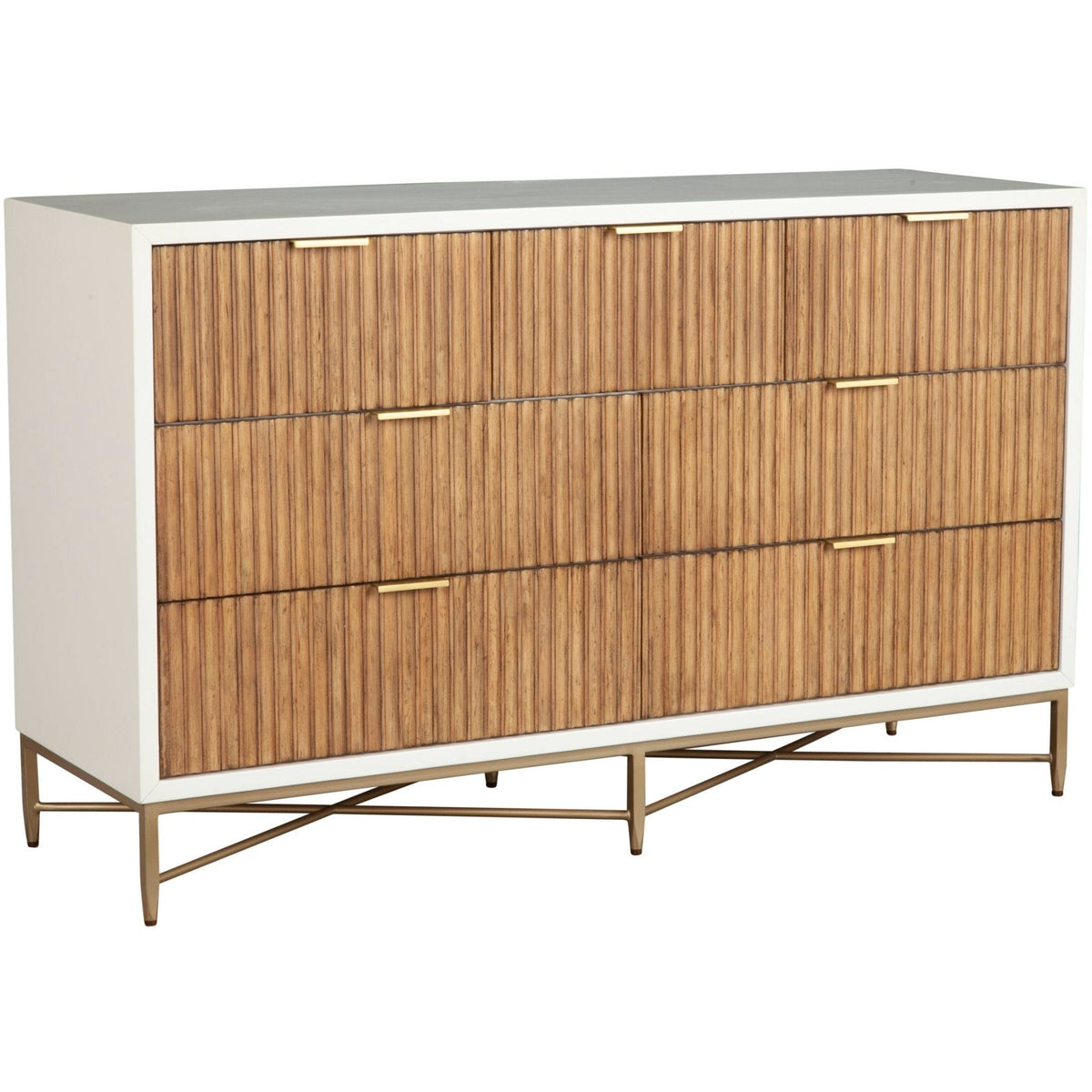 Larsen 7-Drawer Dresser with Gold Accent Legs and Hardware – view 4
