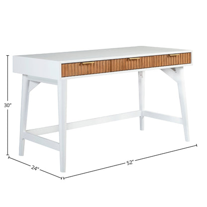 Larsen Large Solid Wood Desk with 3 Drawers and Gold Handles – view 15