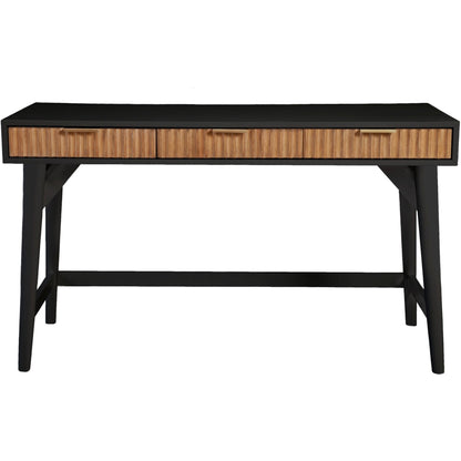 Larsen Large Solid Wood Desk with 3 Drawers and Gold Handles – view 9