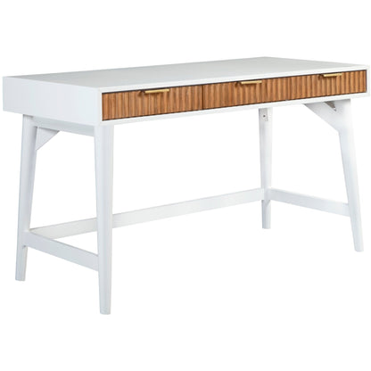 Larsen Large Solid Wood Desk with 3 Drawers and Gold Handles – view 3