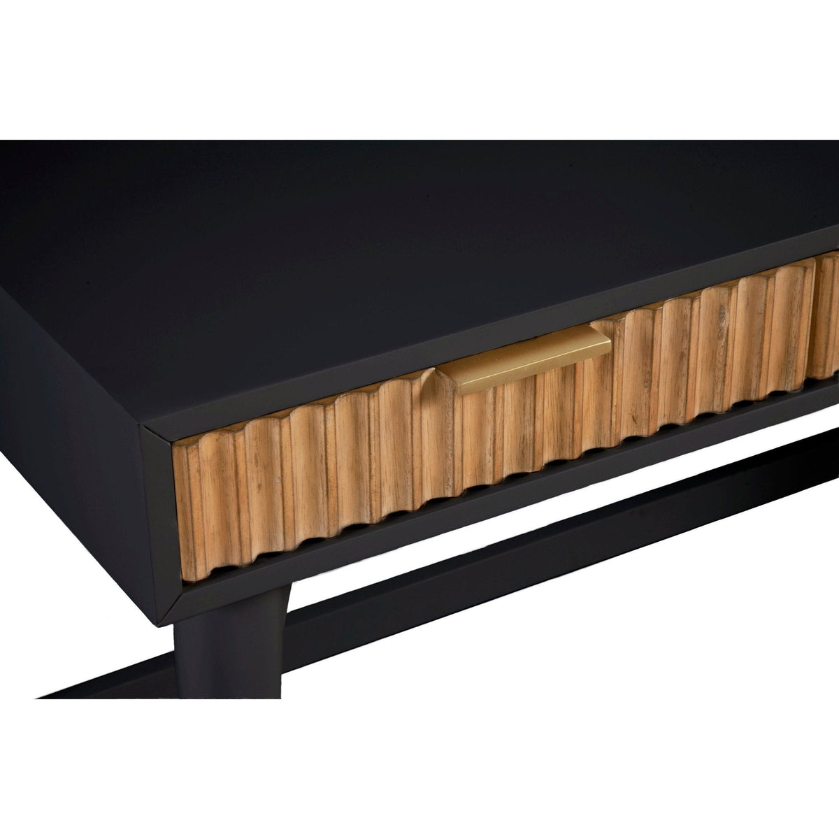 Larsen Large Solid Wood Desk with 3 Drawers and Gold Handles – view 11