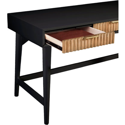 Larsen Large Solid Wood Desk with 3 Drawers and Gold Handles – view 12