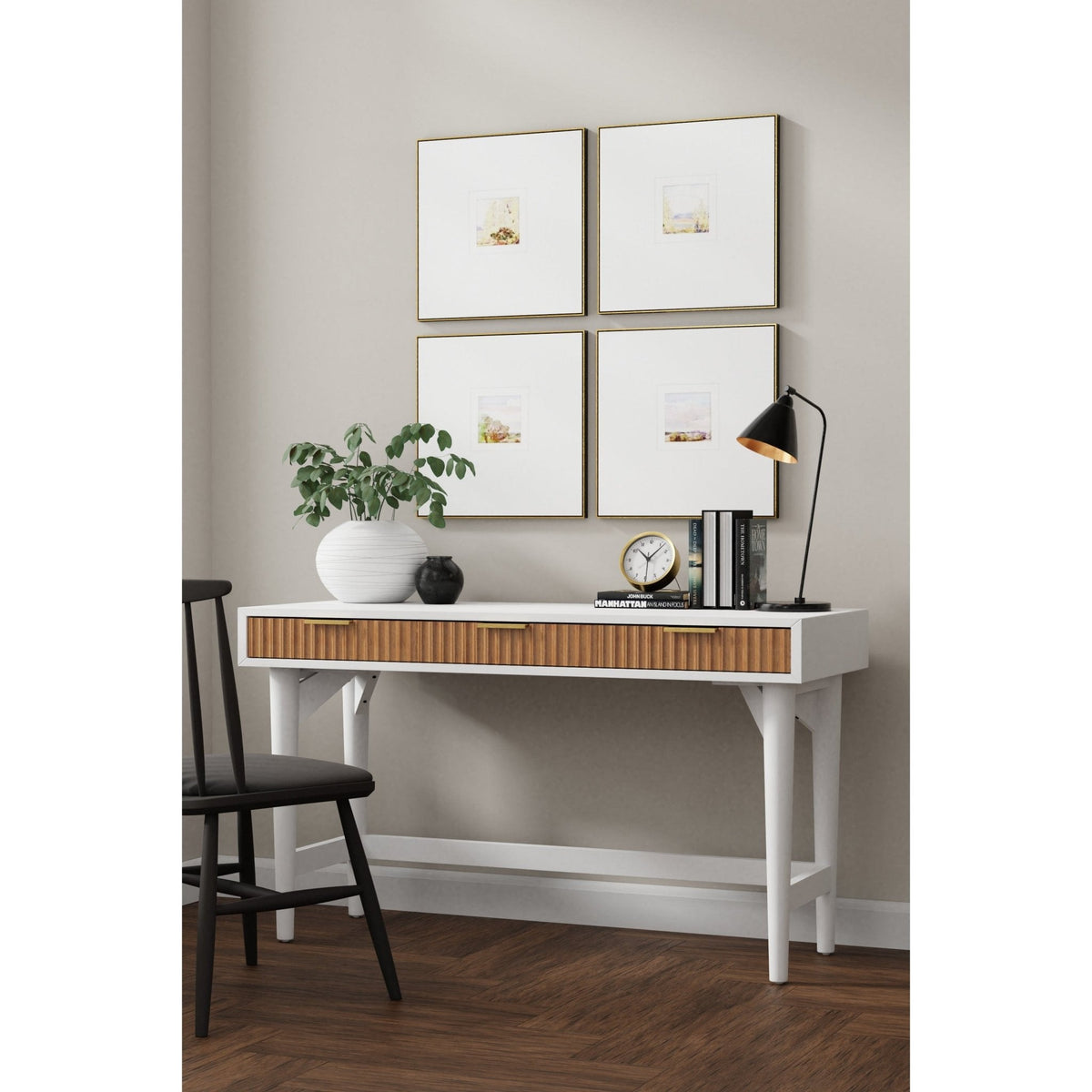 Solid Wood Larsen Large Desk with Storage