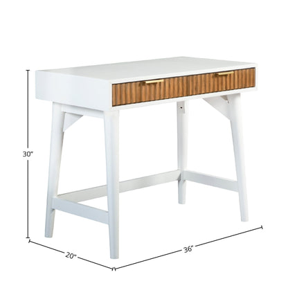 Larsen Mini Solid Wood Writing Desk with Gold Accent Handles – view 13