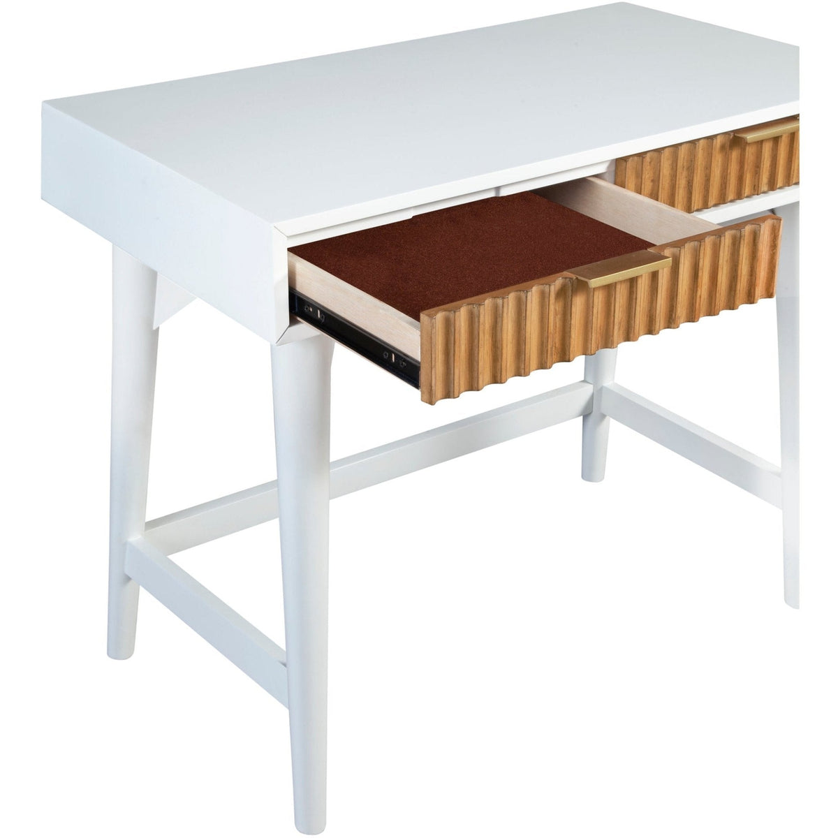 Larsen Mini Solid Wood Writing Desk with Gold Accent Handles – view 5