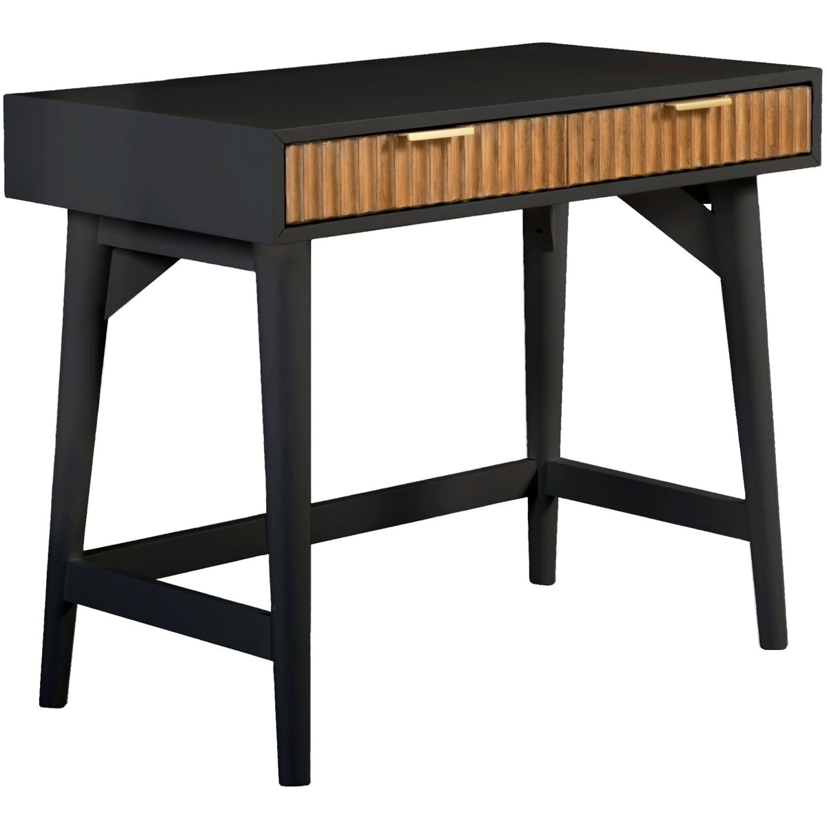 Larsen Mini Solid Wood Writing Desk with Gold Accent Handles – view 8