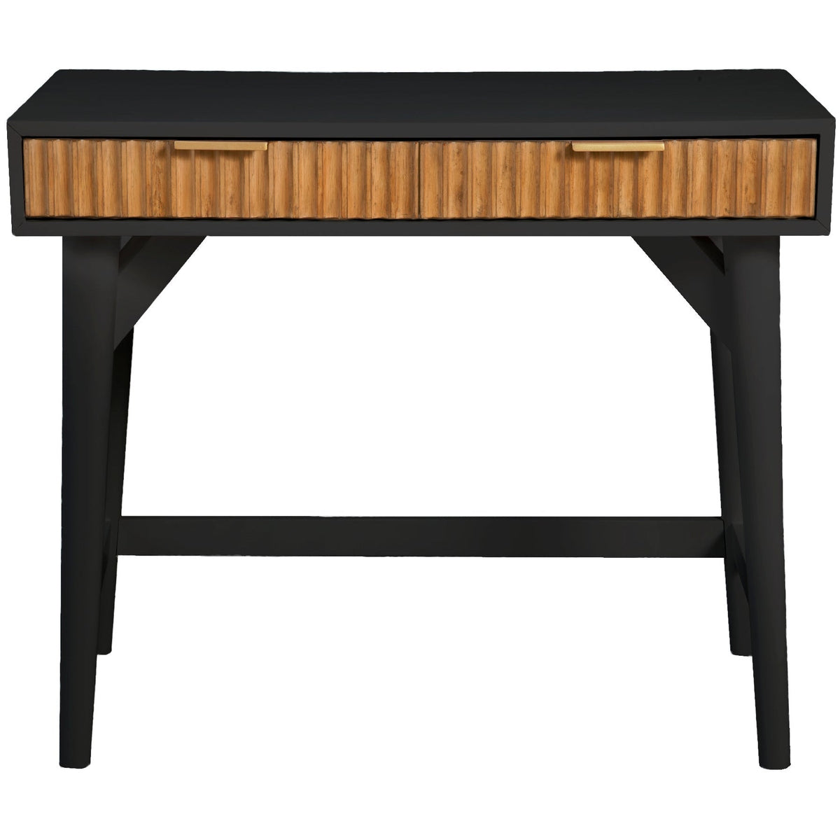 Larsen Mini Solid Wood Writing Desk with Gold Accent Handles – view 7