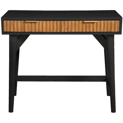 Larsen Mini Solid Wood Writing Desk with Gold Accent Handles – view 7
