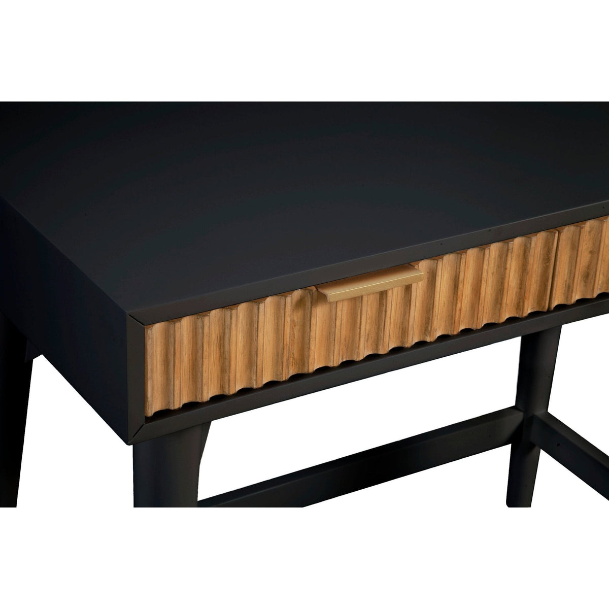 Larsen Mini Solid Wood Writing Desk with Gold Accent Handles – view 9