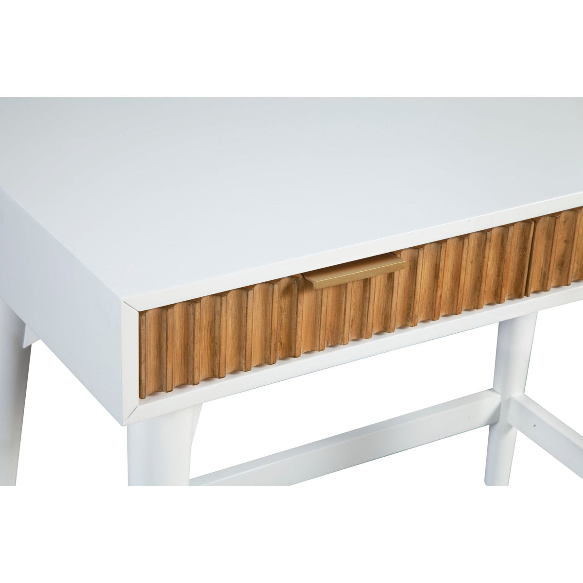 Larsen Mini Solid Wood Writing Desk with Gold Accent Handles – view 4