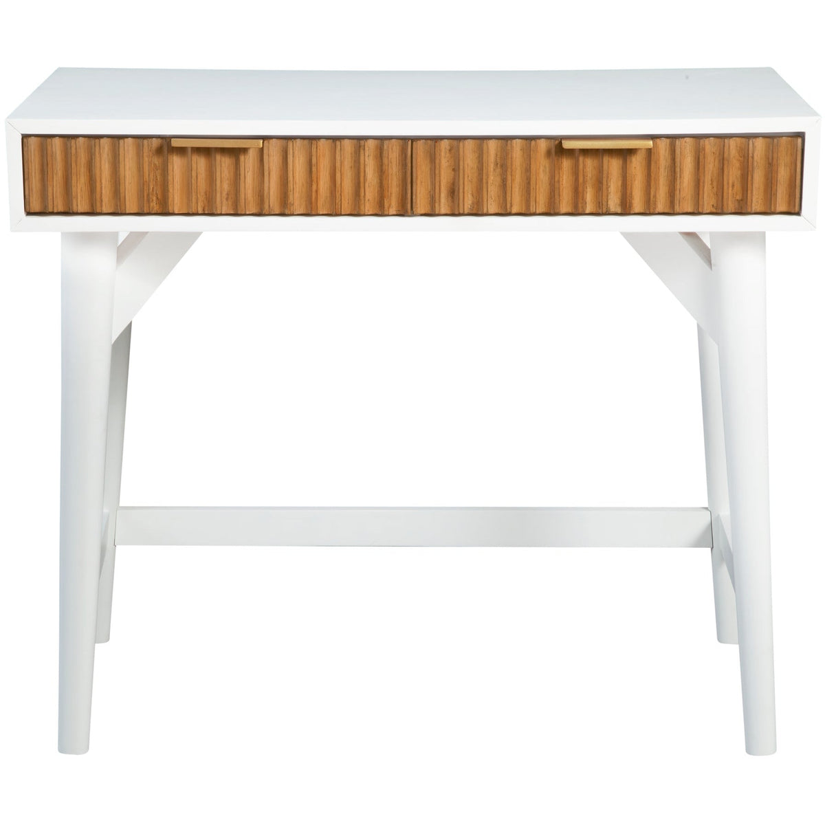 Larsen Mini Solid Wood Writing Desk with Gold Accent Handles – view 2