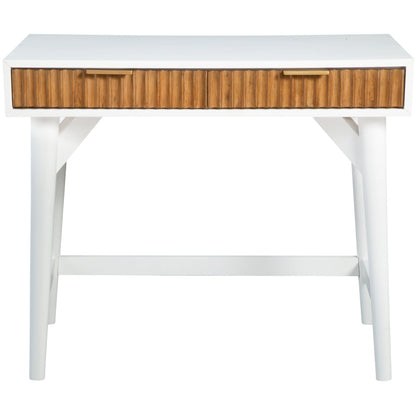 Larsen Mini Solid Wood Writing Desk with Gold Accent Handles – view 2