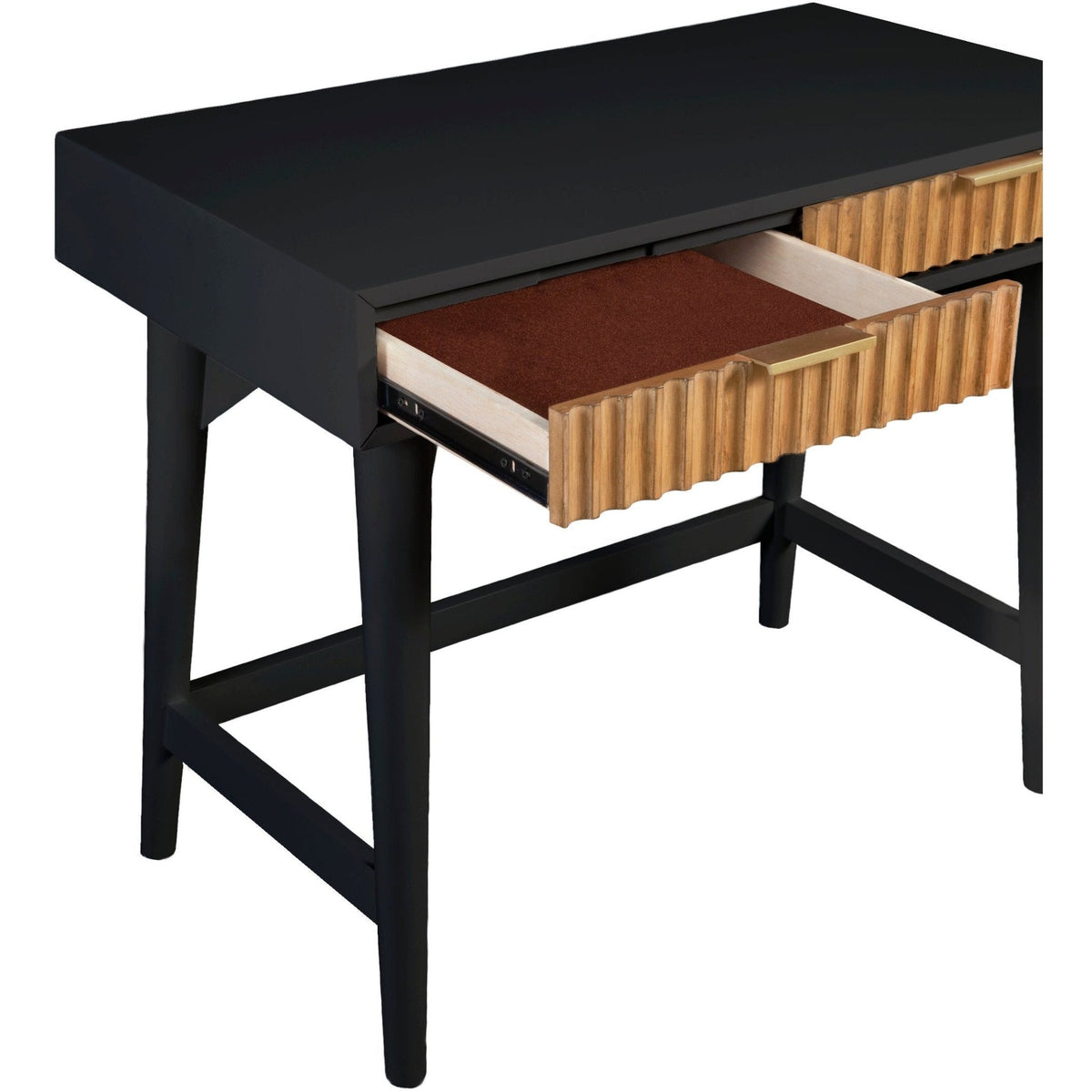 Larsen Mini Solid Wood Writing Desk with Gold Accent Handles – view 10