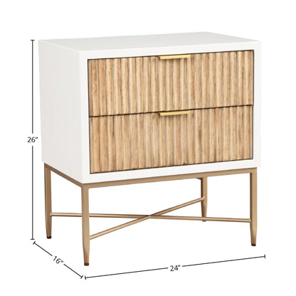 Larsen 2-Drawer Nightstand with Gold Legs and Hardware – view 8