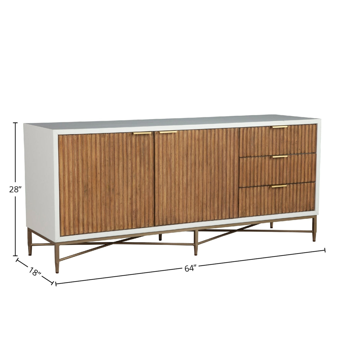Larsen Solid Wood TV Console with Gold Hardware and Dovetail Drawers – view 18