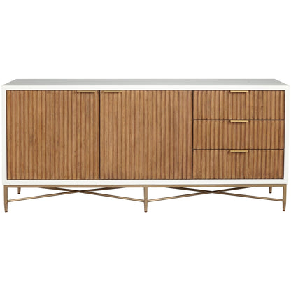 Larsen Solid Wood TV Console with Gold Hardware and Dovetail Drawers – view 5