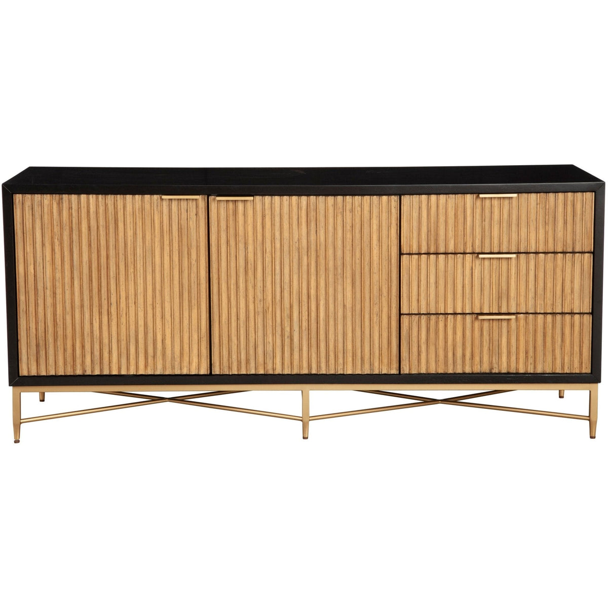 Larsen Solid Wood TV Console with Gold Hardware and Dovetail Drawers – view 12