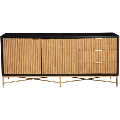 Larsen Solid Wood TV Console with Gold Hardware and Dovetail Drawers – view 12