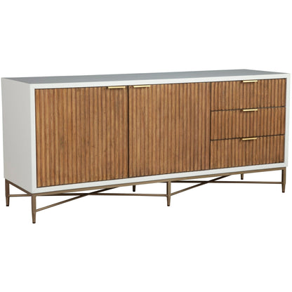 Larsen Solid Wood TV Console with Gold Hardware and Dovetail Drawers – view 4
